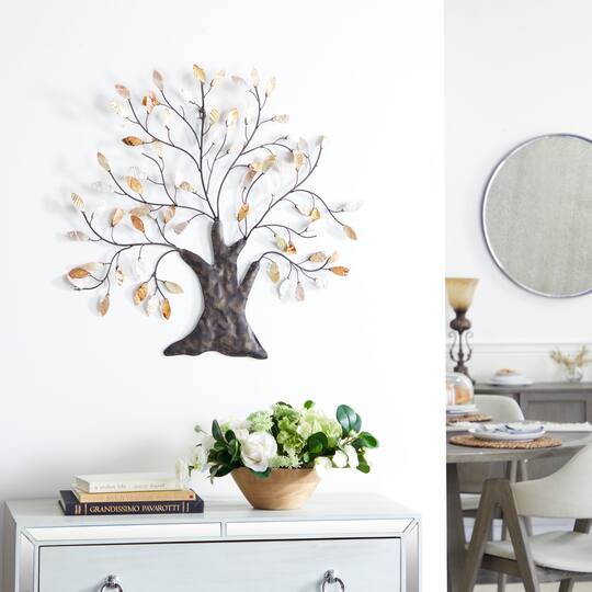 Brown & Green Metal Traditional Wall Décor